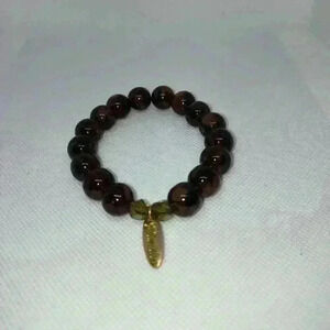 Plunder brown and tan marble glass bead
